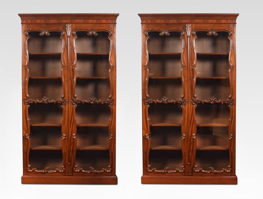 Antique Rococo Revival Mahogany Bookcases Set Of 2 For Sale At Pamono