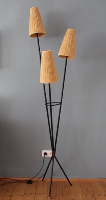 Mid Century French Tripod Floor Lamp, French Style Lamp Shades