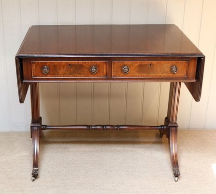 Antique Mahogany Drop Leaf Sofa Table 1910s
