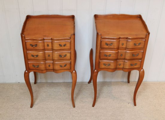 Mid Century French Cherry Nightstands 1950s Set Of 2 For Sale At Pamono