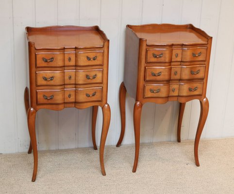 Mid Century French Cherry Nightstands 1950s Set Of 2 For Sale At Pamono