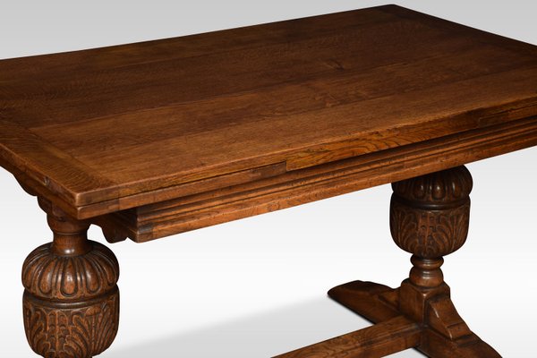 Antique Oak Draw Leaf Refectory Table For At Pamono Antique Oak Draw Leaf Refectory Table