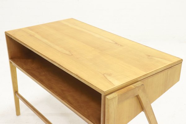 Birch And Veneer Desk By Coen De Vries For Everest 1950s Bei