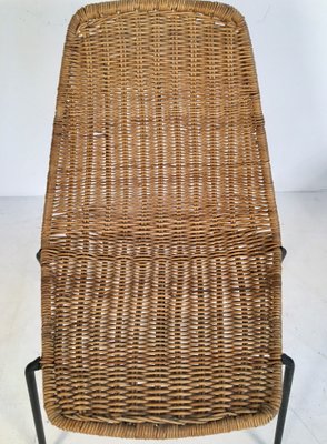 Italian Iron & Wicker Side Chairs by Campo e Graffi for Home Torino, 1950s, Set of 2 Italian Iron & Wicker Side Chairs by Campo e Graffi for Home Torino, 1950s, Set of 2
