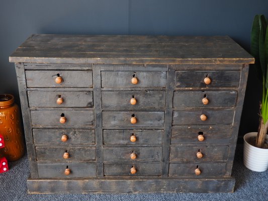 Antique Industrial Pine Apothecary Chest Of Drawers For Sale At Pamono