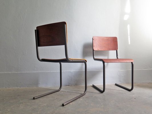 Style Métal De ContreplaquéAllemagne1950sSet En Bureau Chaises Bauhaus Et 2 CBdxoe