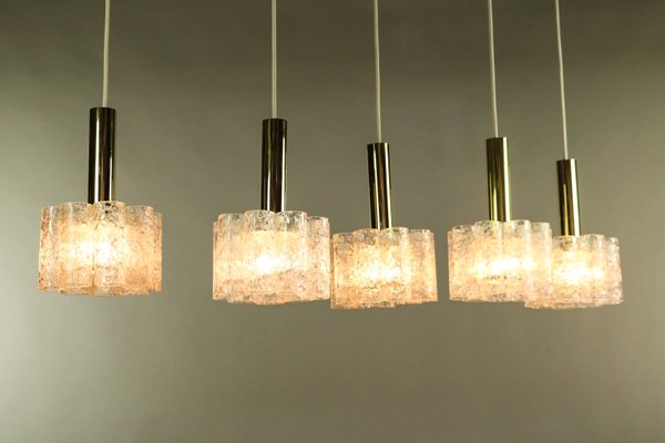 Mid Century Brass Ceiling Lamps from Doria Leuchten, Set of 5 Mid Century Brass Ceiling Lamps from Doria Leuchten, Set of 5