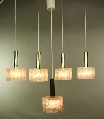 Mid Century Brass Ceiling Lamps from Doria Leuchten, Set of 5 Mid Century Brass Ceiling Lamps from Doria Leuchten, Set of 5