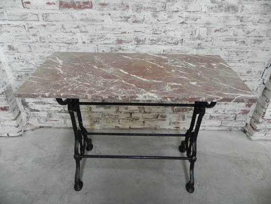 Tavolo Da Giardino In Ghisa E Marmo Anni 30