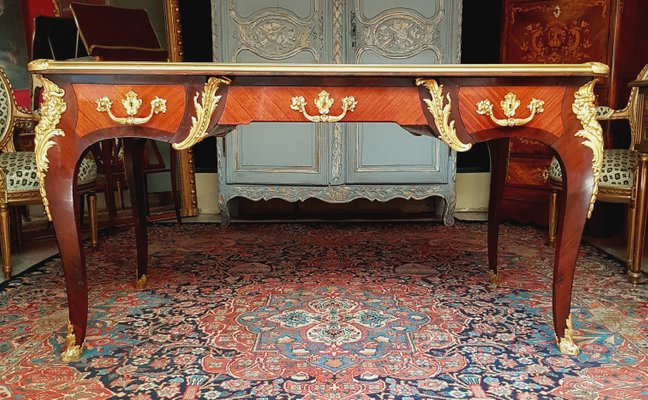 Antique French Bronze Leather And Satinwood Desk By François Antique French Bronze Leather And