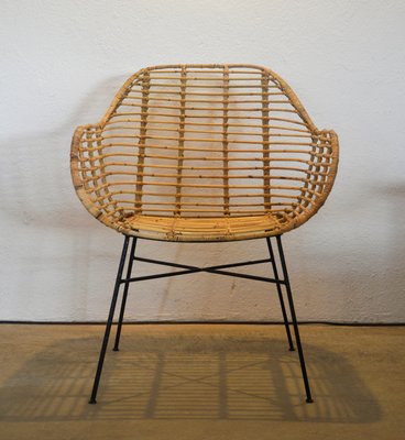 Hand Crafted Iron And Rattan Dining, Modern Rattan Dining Chair