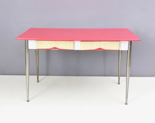 Italienischer Mid Century Esstisch aus Metall & Resopal, 1950er Italienischer Mid Century Esstisch aus Metall & Resopal, 1950er