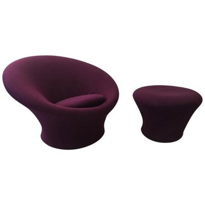 Purple Mushroom Lounge Chair Ottoman By Pierre Paulin For