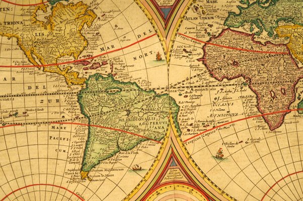 Antique Dutch World Map By N Visscher 1677 Antique Dutch World Map By N Visscher 1677