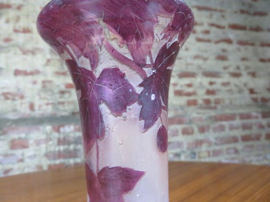 Antique French Glass Vase From Rubis Legras For Sale At Pamono