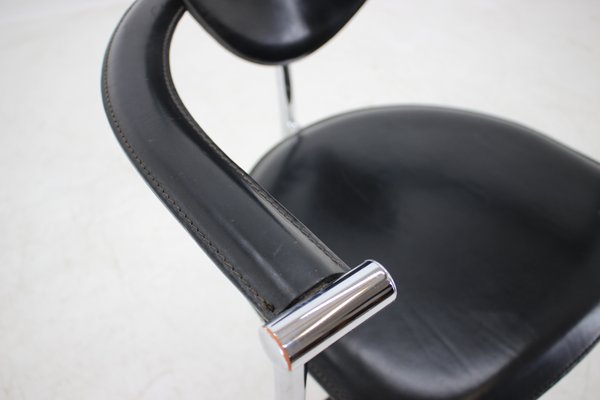 Italian Iron And Leather Desk Chair From Arrben 1960s For Sale At