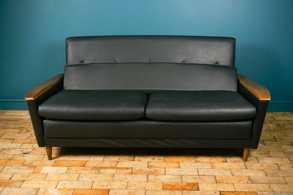 Mid Century Vinyl Sofa From Schreiber 1960s