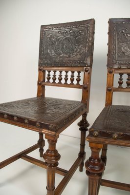 Sillas CabraJuego Comedor Madera Y Antiguas De Piel 2 VpzqSMGU