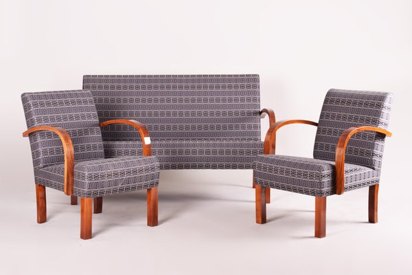 Art Deco Walnut Living Room Set 1930s