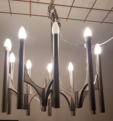 Italian Chrome Plating And Plastic Ceiling Lamp From Sciolari 1960s