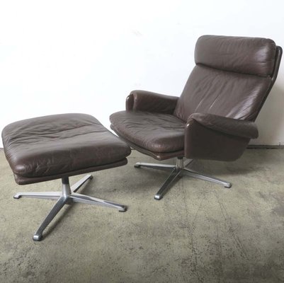 Vintage Leather Lounge Chair With, Leather Lounge Chair