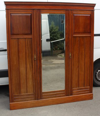 Vintage Mahogany Wardrobe With Mirrored Doors 1920s For Sale At