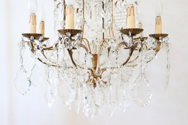 Vintage Black Chandelier with Candle and Clear Crystal 6812 Lights Metal Pendant Lighting with 19.5 Vintage Black Chandelier with Candle and Clear Crystal 6812 Lights Metal Pendant Lighting with 19.5