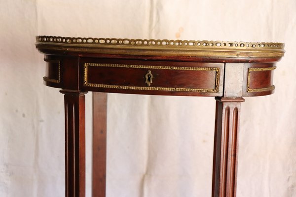Antique Mahogany Gilded Bronze Side Table With Marble Top 1880s Antique Mahogany Gilded Bronze Side