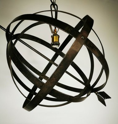 Antique Industrial Wrought Iron Weather Vane Ceiling Lamp