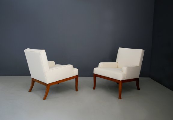 Art Deco Style Cherry Lounge Chairs By Robsjohn Gibbings 1950s Set Of 2
