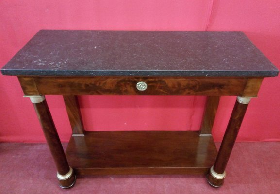 Antique Bronze And Mahogany Empire Dresser With Turned Legs For