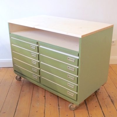 Vintage Industrial Lime Green Pine Cabinet 1970s For Sale At Pamono