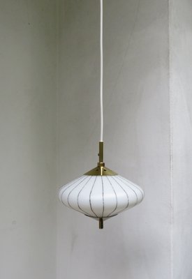 Mid Century Italian Brass And Glass Ceiling Lamp 1950s