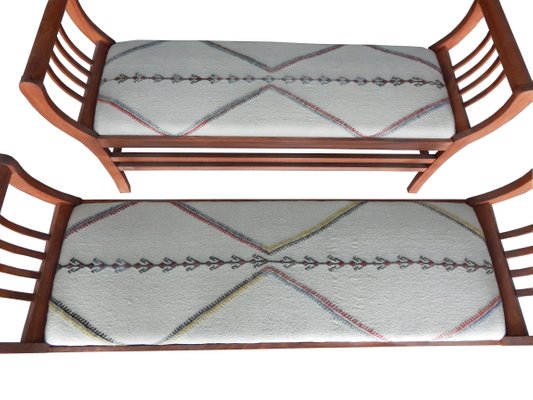 Kilim Upholstered Benches From Vintage Pillow Store Contemporary