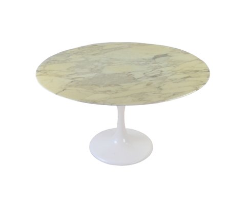 Mid Century Calacatta Marble Tulip Dining Table 1960s