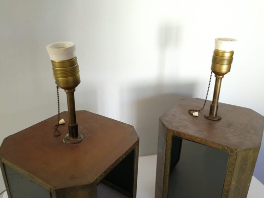mirrored table lamp set