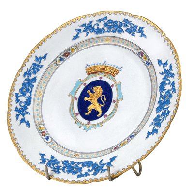 Antique Belgian Porcelain Decorative Plate From Tournay For Sale At Pamono
