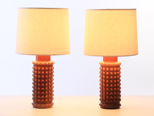 Scandinavian Modern Nougat Colored, Colored Glass Table Lamps