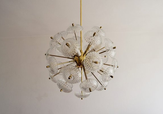 Brass And Glass Ceiling Lamp From Kamenicky Senov 1970s For Sale