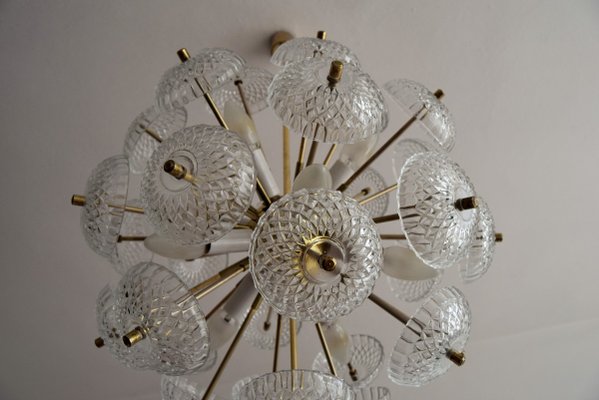 Brass And Glass Ceiling Lamp From Kamenicky Senov 1970s For Sale