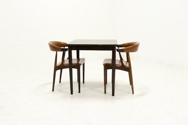 Mid Century Square Veneer And Walnut Dining Table 1960s Mid Century Square Veneer And Walnut Dining Table 1960s