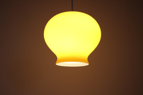 mid century glass pendant light