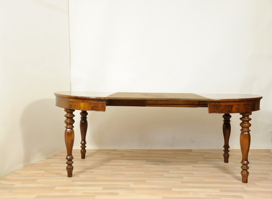 Antique Italian Round Walnut Dining Table For Sale At Pamono