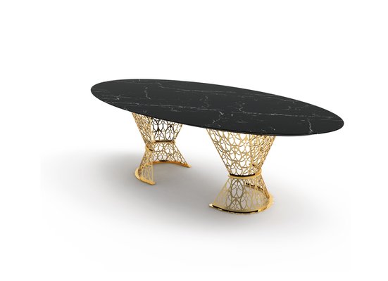 Gatsby Table With Black Marquinia Marble Top And Arabesque Structure From Vgnewtrend For Sale At Pamono