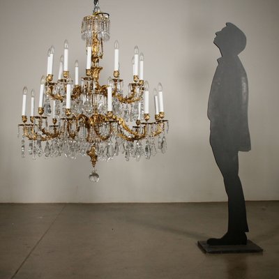 Antique Chandelier With Crystal Drops For At Pamono