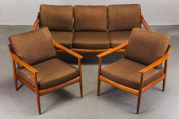 Meting Armstrong in verlegenheid gebracht Danish Teak Living Room Set by Walter Knoll, 1960s for sale at Pamono Meting Armstrong in verlegenheid gebracht Danish Teak Living Room Set by Walter Knoll, 1960s for sale at Pamono