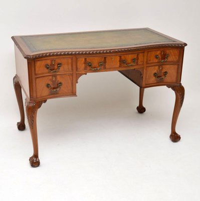 Antique Mahogany Desk With Leather Top For Sale At Pamono