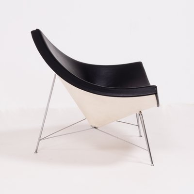 Black Leather Coconut Chair By George, Nelson Coconut Chair