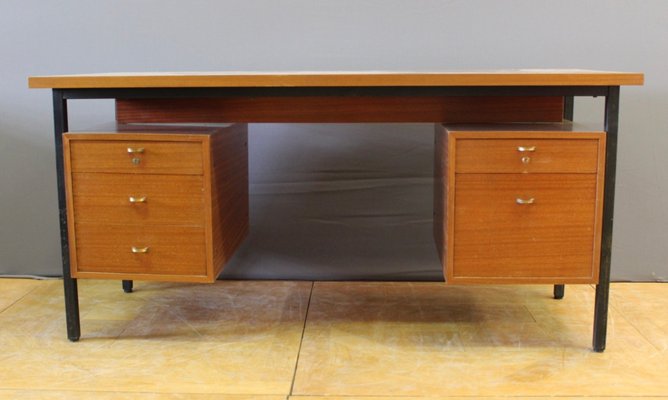 Bureau Vintage En Acajou Et Acier 1960s En Vente Sur Pamono