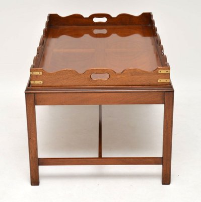 Antique Georgian Style Mahogany Tray Top Coffee Table 1930s Antique Georgian Style Mahogany Tray Top Coffee Table 1930s